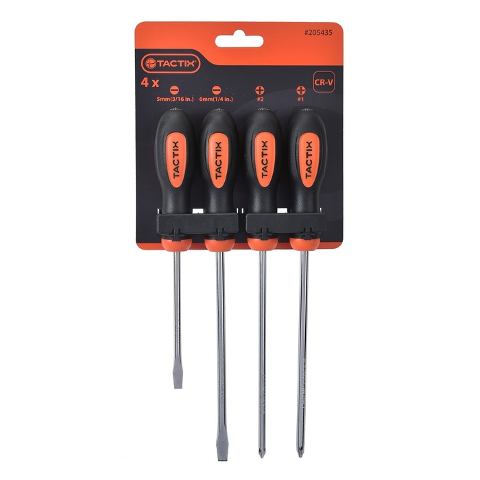 TACTIX 205435 SCREWDRIVER 4PCS BASIC