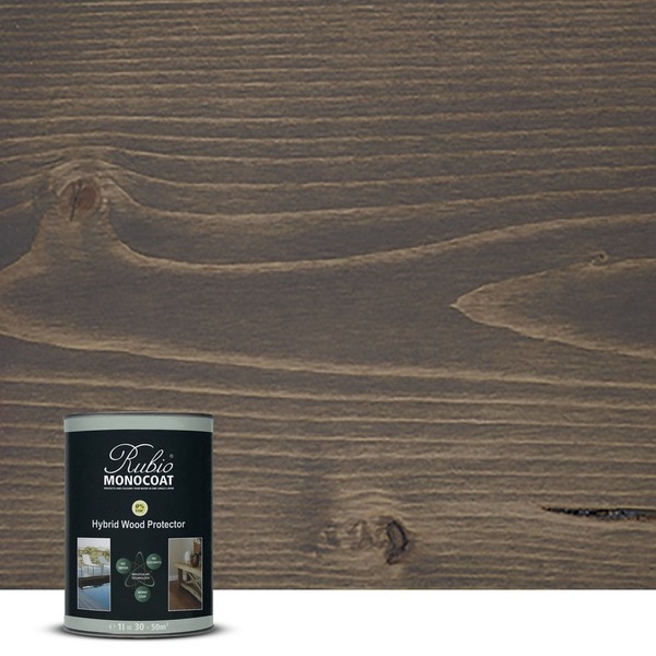 RUBIO MONOCOAT OIL HYBRID WOOD PROTECTOR, TC, GREY 1L 30 m²