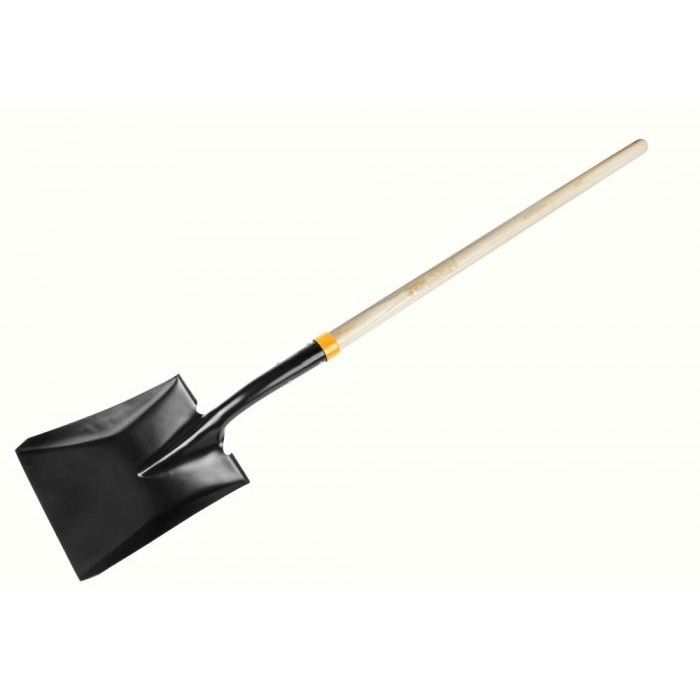 SHOVEL WITH LONG WOODEN HANDLE