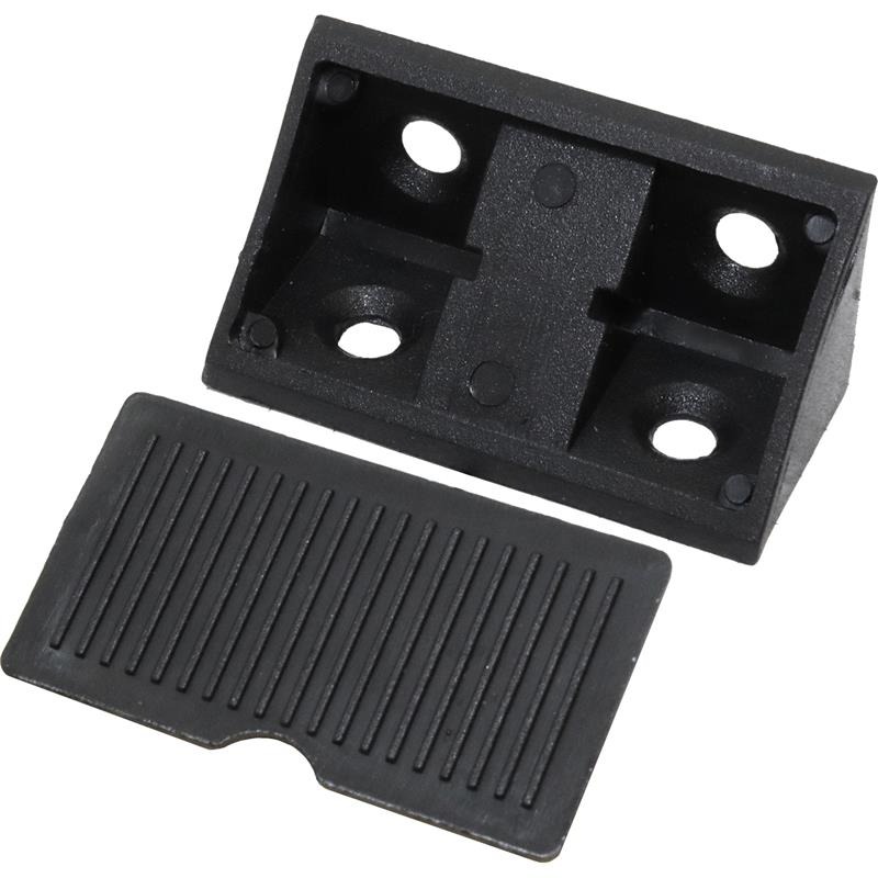 PLASTIC CORNER BRACKET WITH LID BLACK 42MM 10PCS