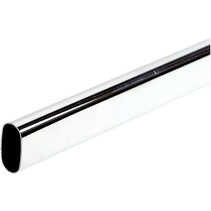 WARDROBE TUBE OVAL NICKEL 30X15MM 3M