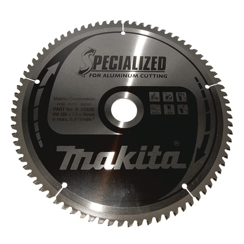MAKITA B-33320 SAW BLADE T.C.T 260X2.3X30MM Z80 ALUMINIUM