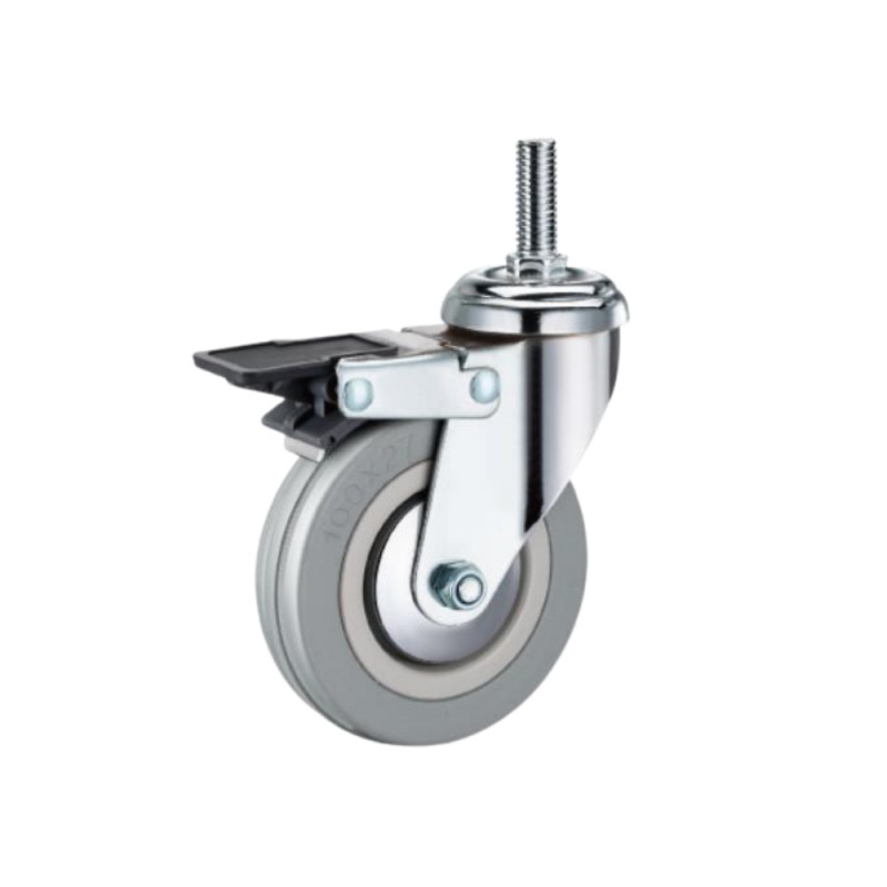 INDUSTRIAL CASTOR THREADED WITH BRAKE 65MM 60KG