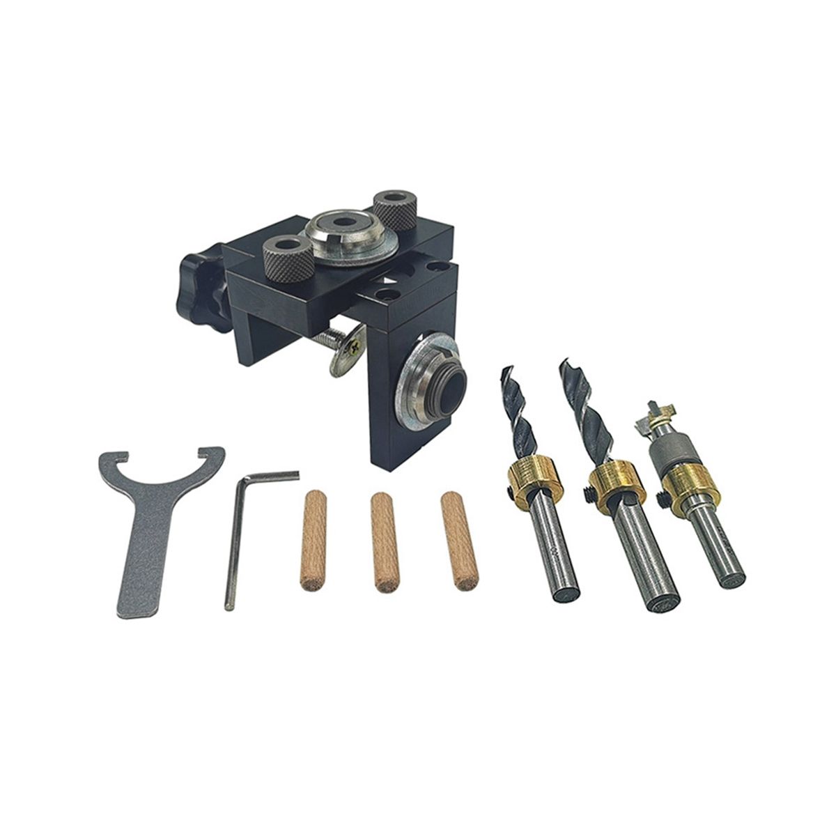 Tenon Hole Locator Set Triple Punch 6/8/10/15MM