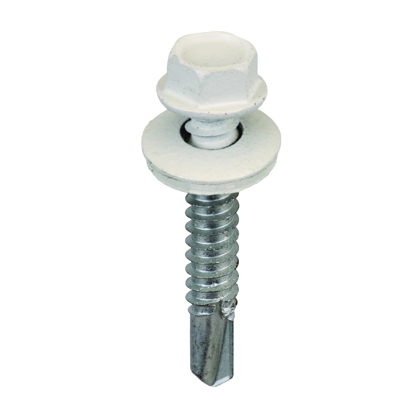 HEX WHITE STEEL SCREWS WITH WASHER DRILL 6.3X25 250PCS