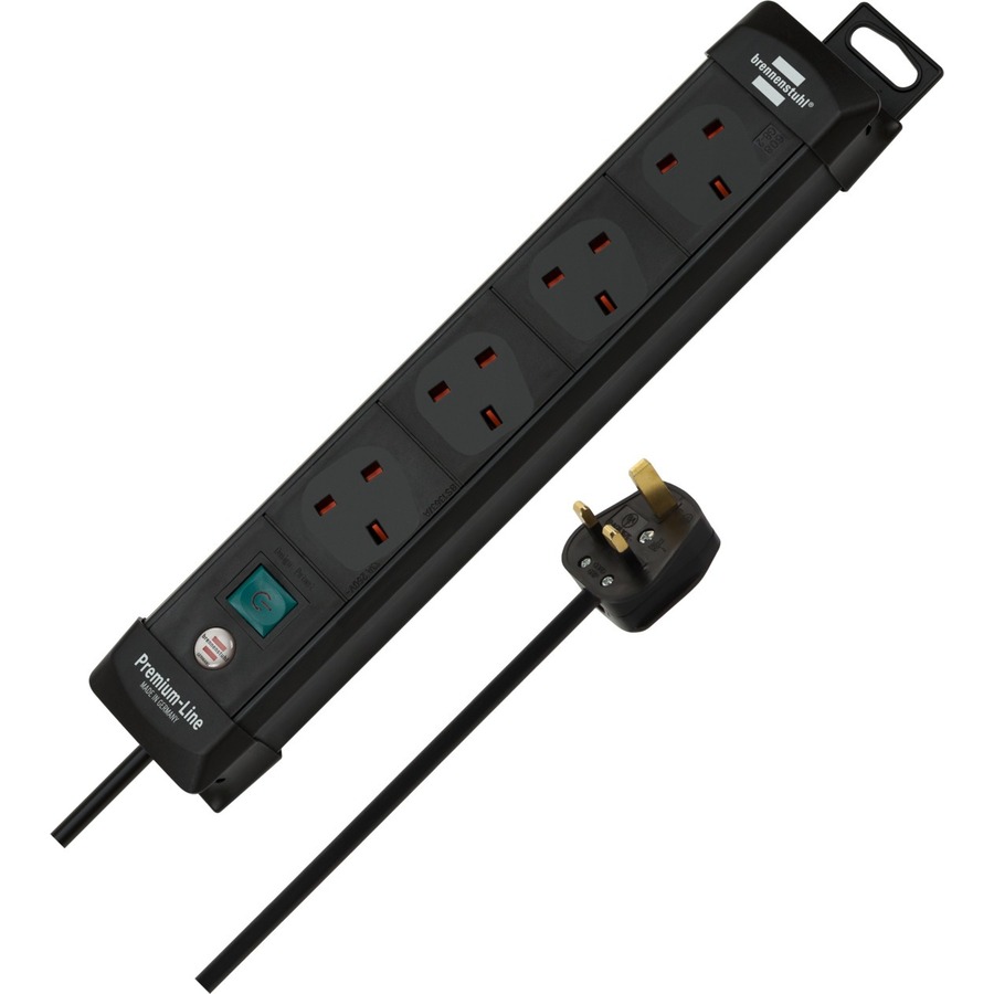 BRENNENSTUHL 4-WAY EXTENSION SOCKET 1.8M BLACK PREMIUM