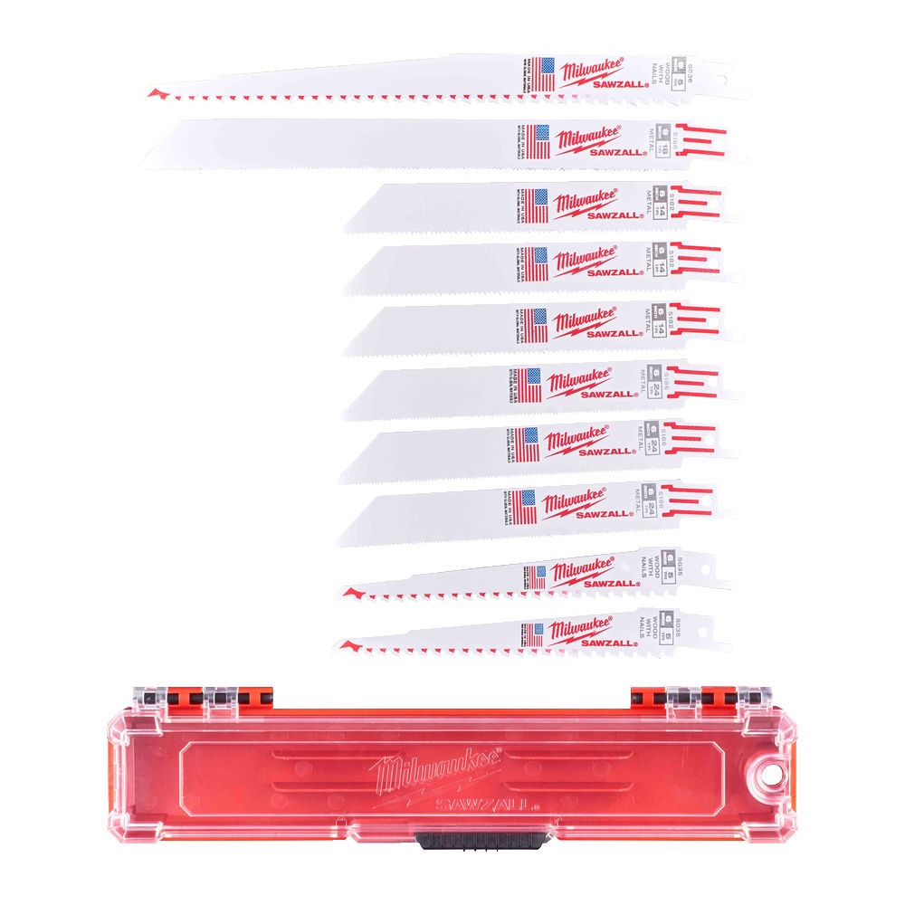 MILWAUKEE 49222211 SAWZALL BLADES SET -10PCS WITH CASE