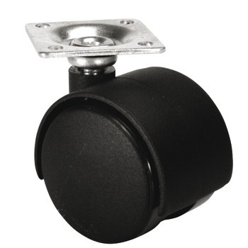 SWIVEL PLATE TWIN WHEEL BLACK 311-035