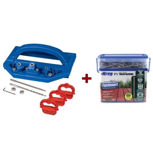 KREG® KJDECKSYS20-PROMO Deck Jig System + Protec-Kote Deck Screw - 51mm 700pcs