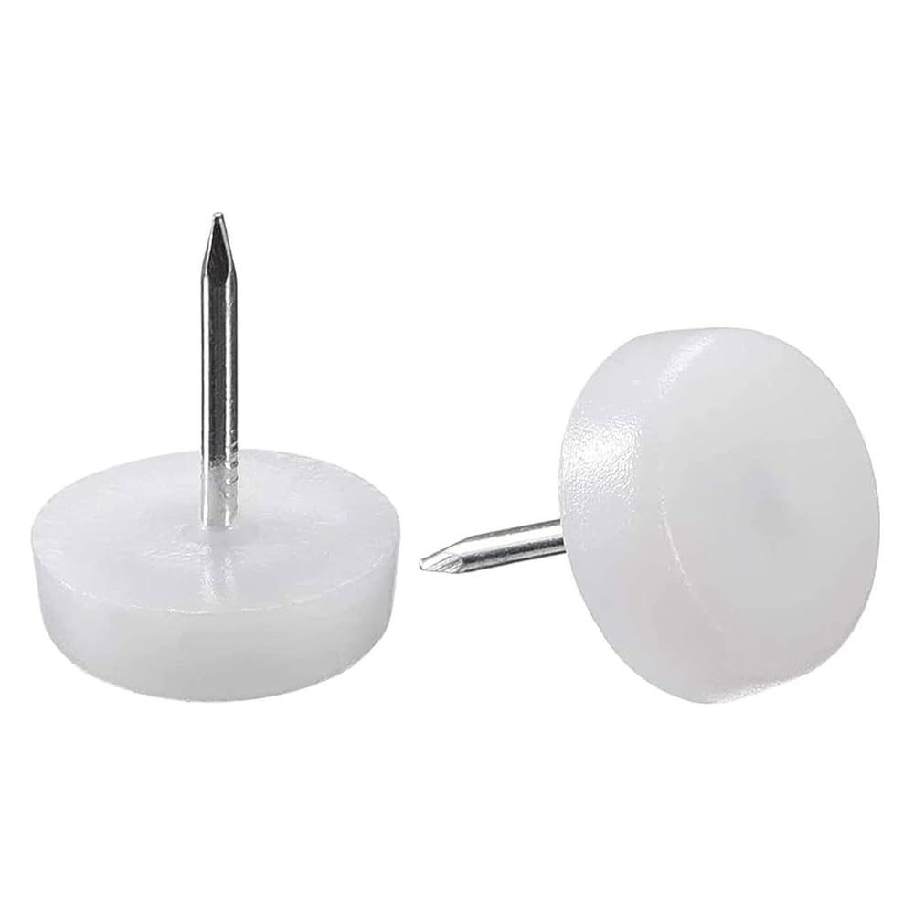 FURNITURE FEET WITH NAIL FLAT 18MM WHITE