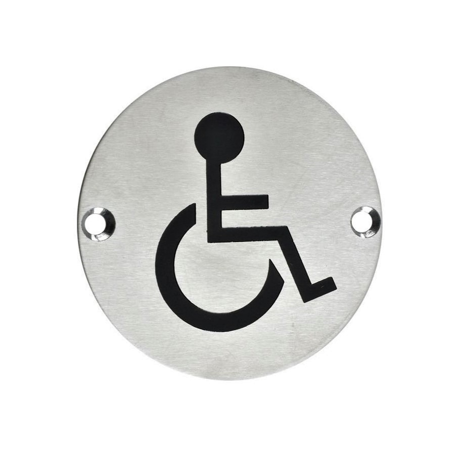 SIGN PLATE DISABLE ROUND 76X1.5MM SSS