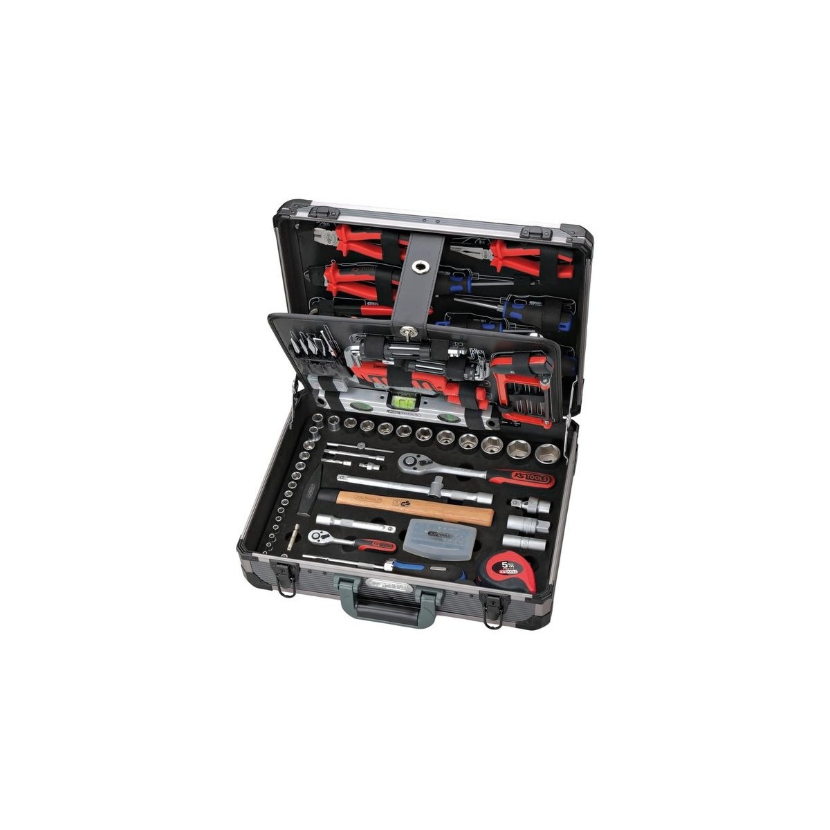 KS TOOLS 911.0727 SUPERLOCK UNI TOOL KIT, 127 PIECES, 1/4-INCH+1/2-INCH