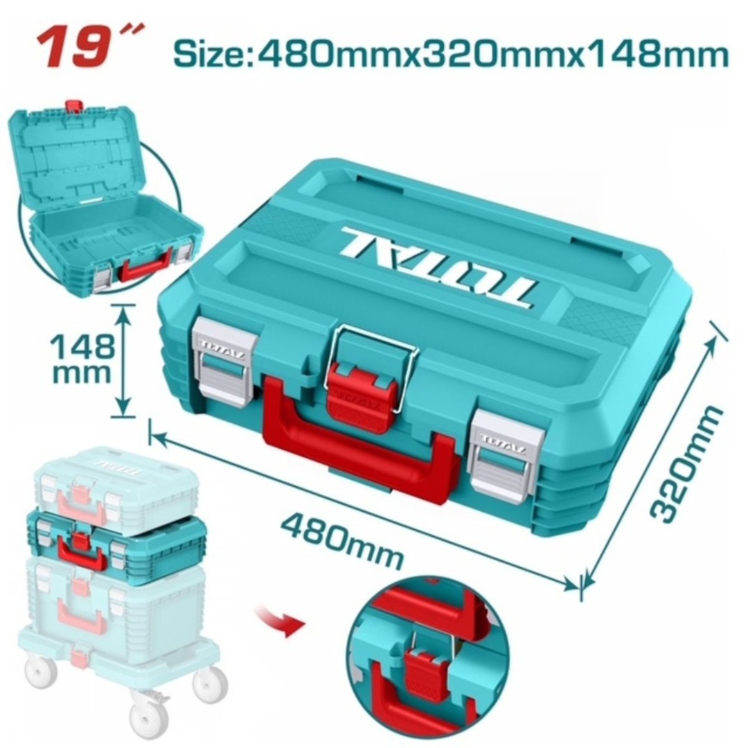 TOTAL PLASTIC TOOL BOX 19" TPBXS102