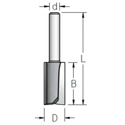 WPW STRAIGHT ROUTER BIT D8MMXL25MMX1/4'' SHANK