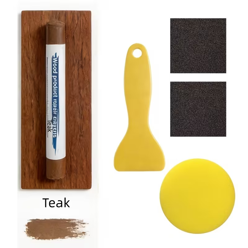 WOOD FILLER REPAIR WAX STICK TEAK - KIT
