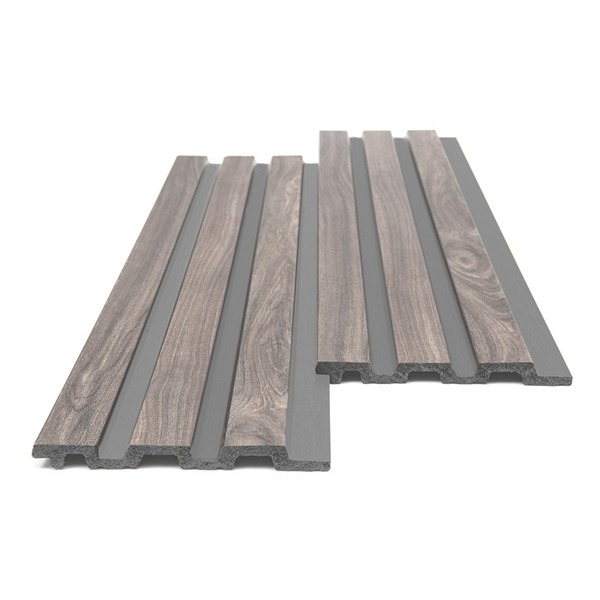 PS PANEL WITH 3D SLATS WALNUT/DARK GREY PIANO