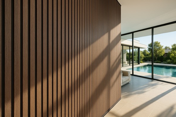 PS PANEL WITH 3D SLATS  WALNUT/DARK BROWN PIANO 4