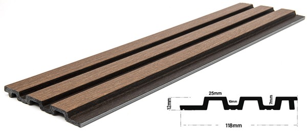 PS PANEL WITH 3D SLATS GOLDEN OAK/D.BROWN PIANO 3