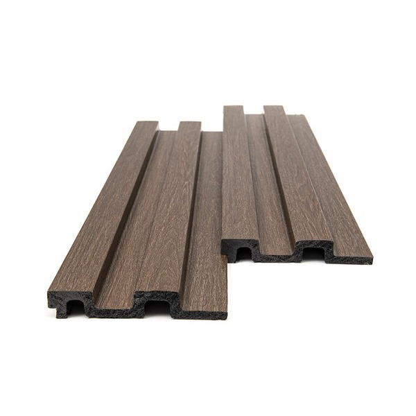PS PANEL WITH 3D SLATS RESIDENCE  DARK BROWN OAK