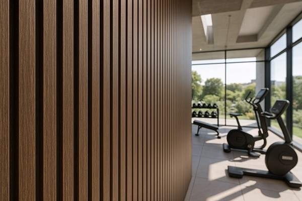 PS PANEL WITH 3D SLATS RESIDENCE GOLDEN/BROWN OAK 3