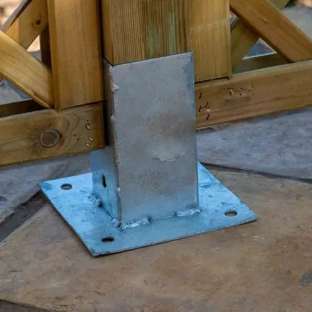 POST BASE WITH BASEPLATE 91X91X150MM 3
