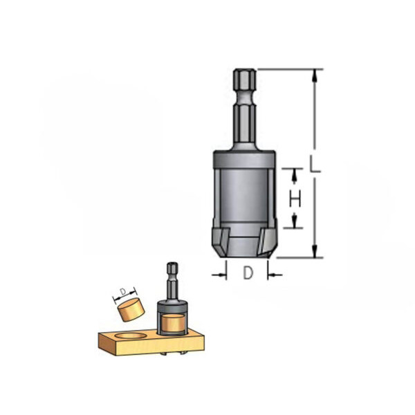 WPW PLUG CUTTER 10MMX8MM SHANK